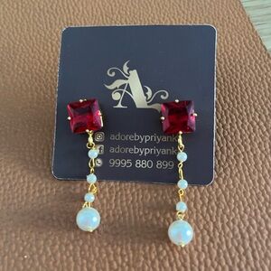 Adore by Priyanka red dangle earrings